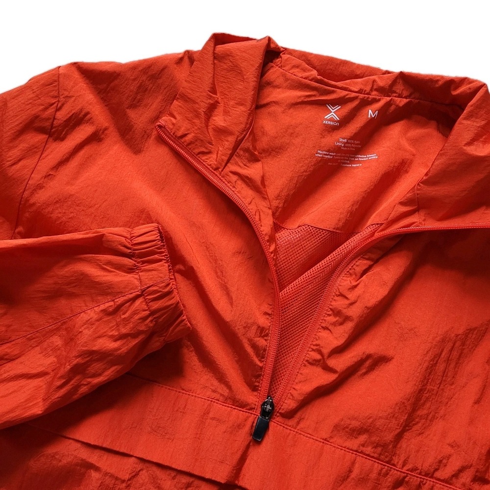 Xersion Bright Orange Lightweight Windbreaker Men's Sz Medium Quarter Zip Collar
